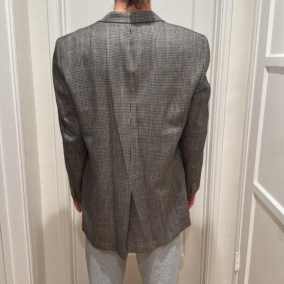 Vintage mens Burberry Black and tan Sport Coat - Picture 8 of 8